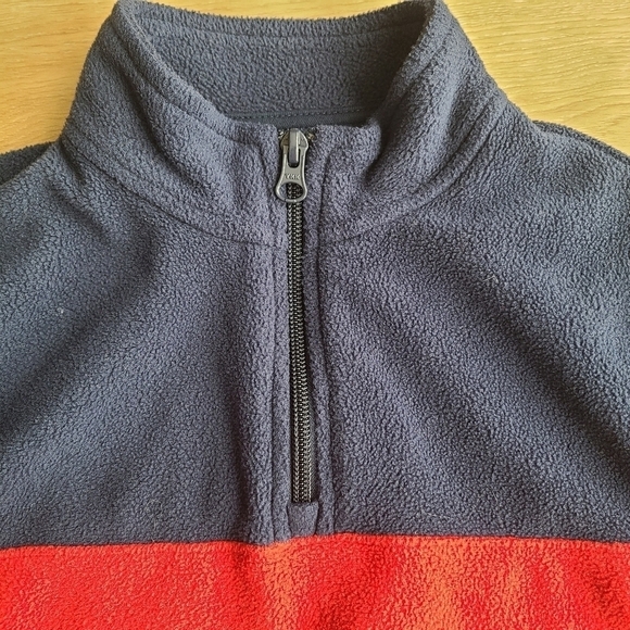 Cat & Jack Preschool Boy Navy & Red 1/4 zip fleece pullover VGUC - Picture 4 of 7